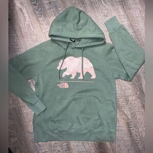 North Face Women’s Bear Pullover Hoodie, green - size medium